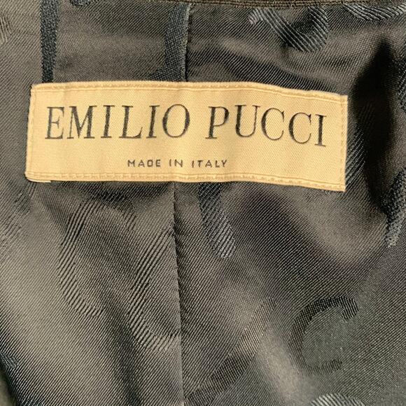 EMILIO PUCCI Size 12 Black Wool Mohair Sequined Jacket Blazer - Picture 5 of 10